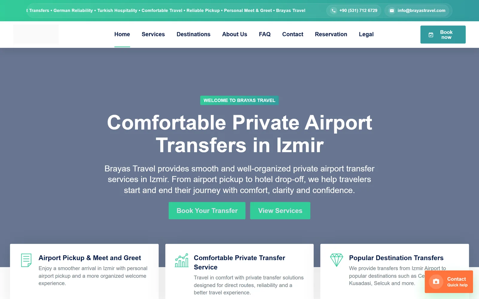 Brayas Travel — önceki hazır şablon site