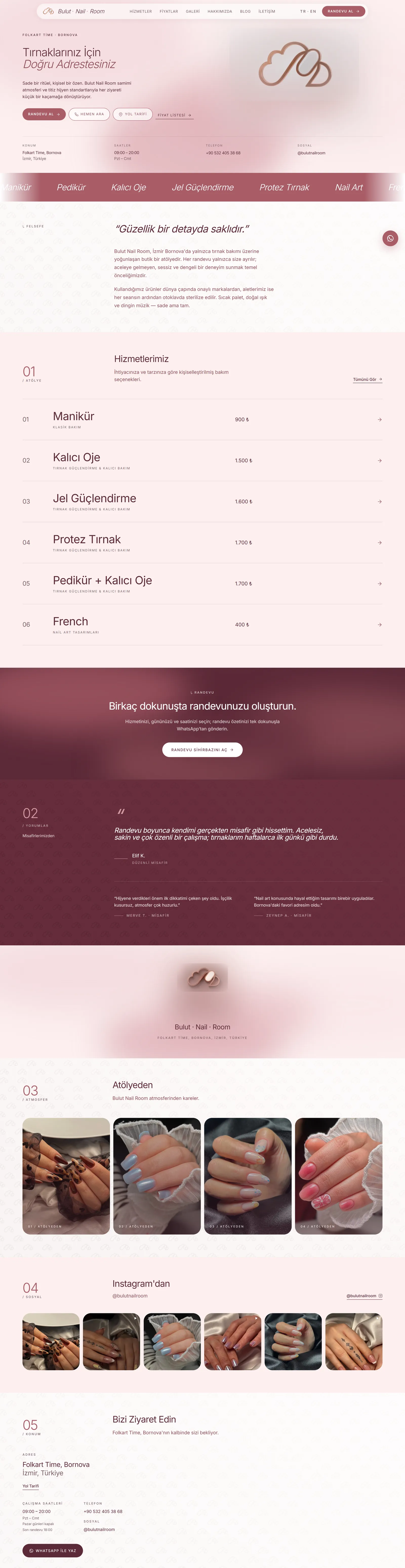 Bulut Nail Room — web sitesi